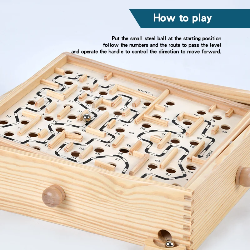 Tabletop Balancing Ball Game Rolling Ball Maze Board Game Antistress Toy Balance Educational