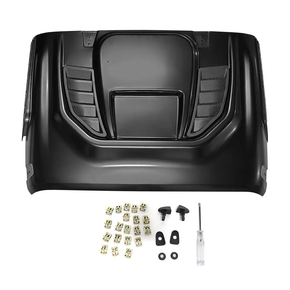 Hood Modified Black Engine Protector Stainless Steel Engine Hood