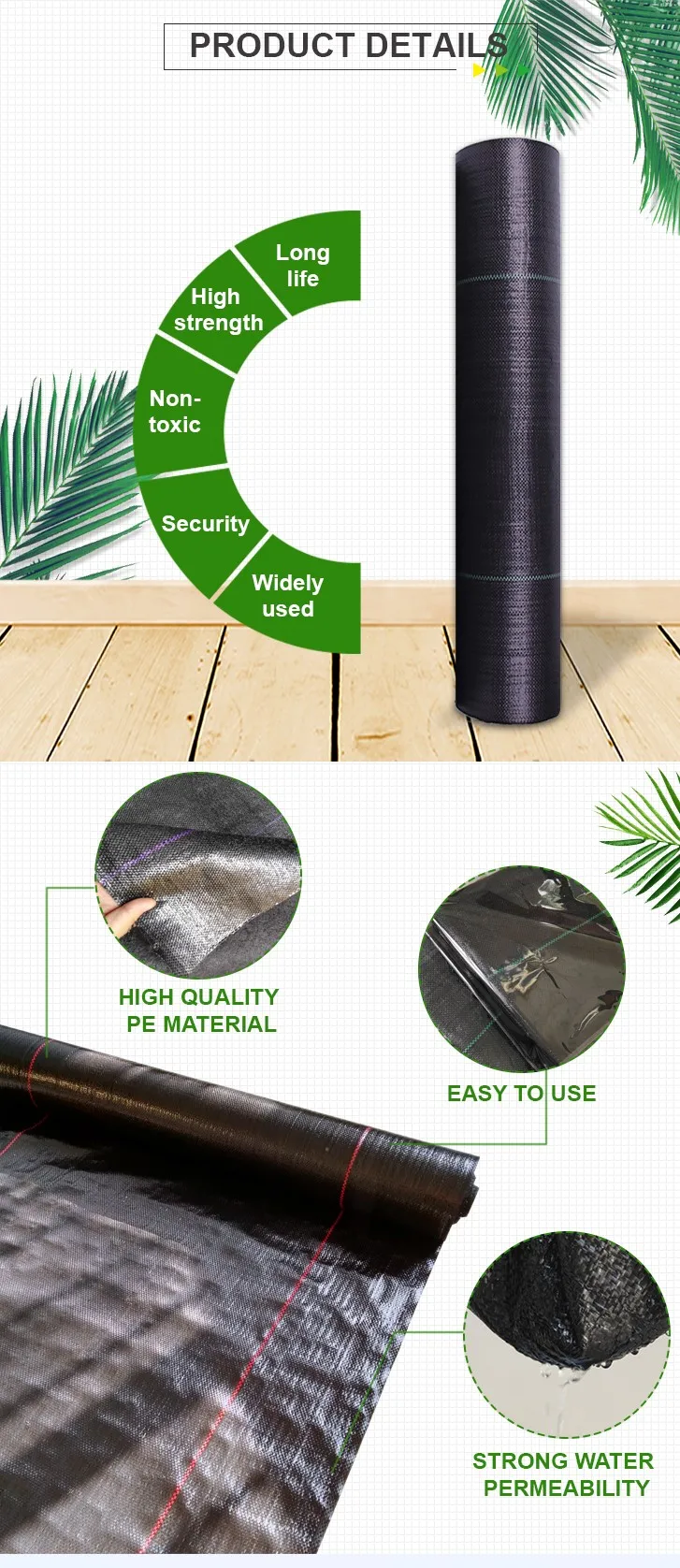 100gsm Woven Geotextile Weeds Control Ground Cover Fabric/polypropylene