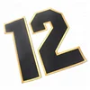 Wholesale Iron On Custom Size Twill Fabric Embroidered Letters and Numbers Patches for Sport Clothes