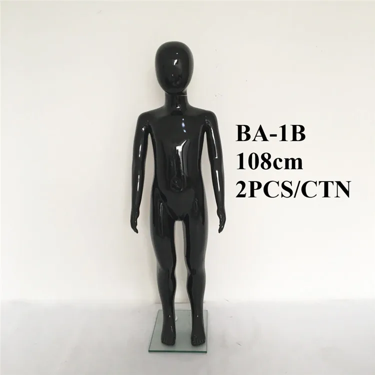 New Product Glossy Black Child Mannequin Egg Face Head Plastic Small