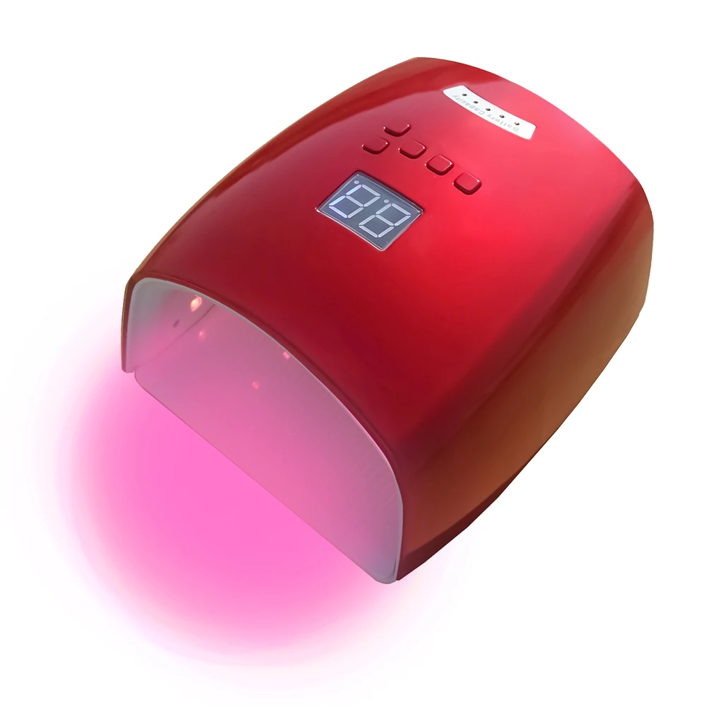 
2021 Premium new hybrid 48W OEM wireless cordless smart cure digital pink light uv led nail gel lamp manicure nail dryer 