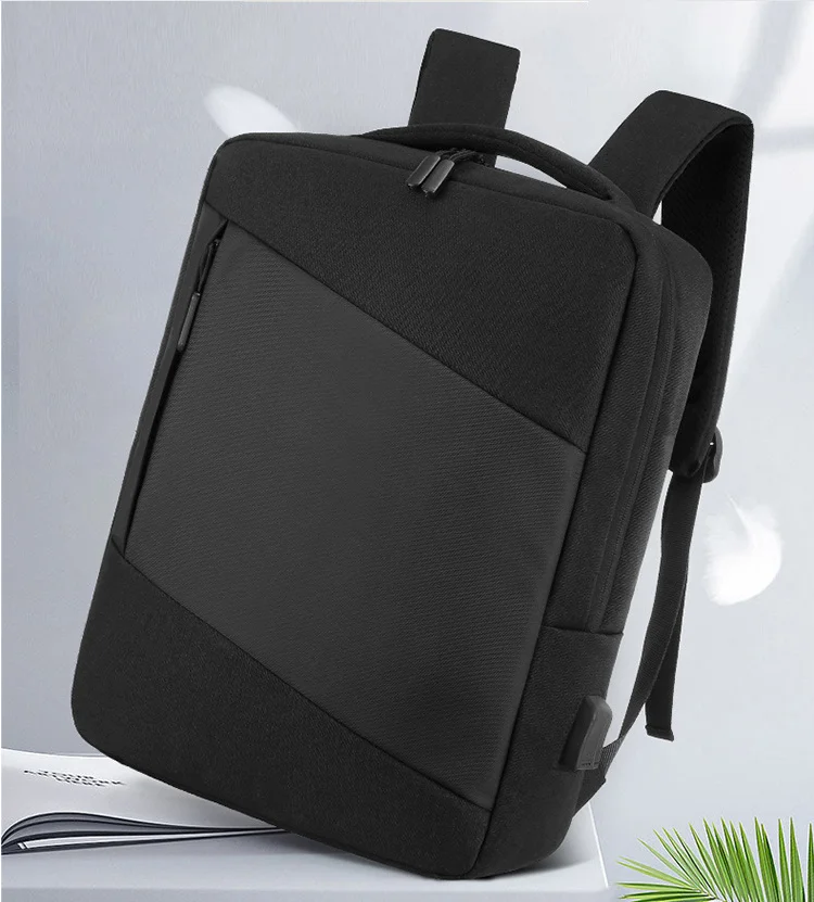 New Designed Stylish Waterproof Travel Laptop Bags Backpack Mens Bag with USB Charging Port