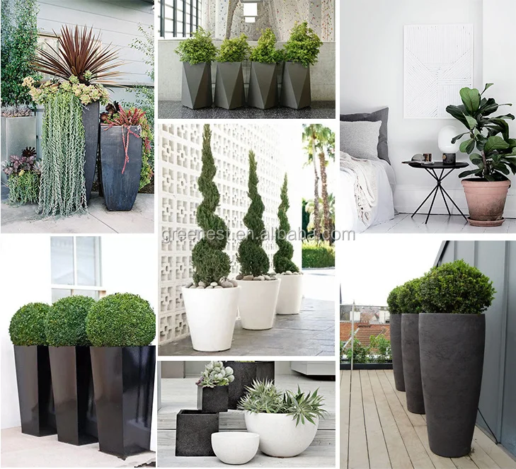 Durable Outdoor Garden Flower Pots - Large Fiberglass Planters