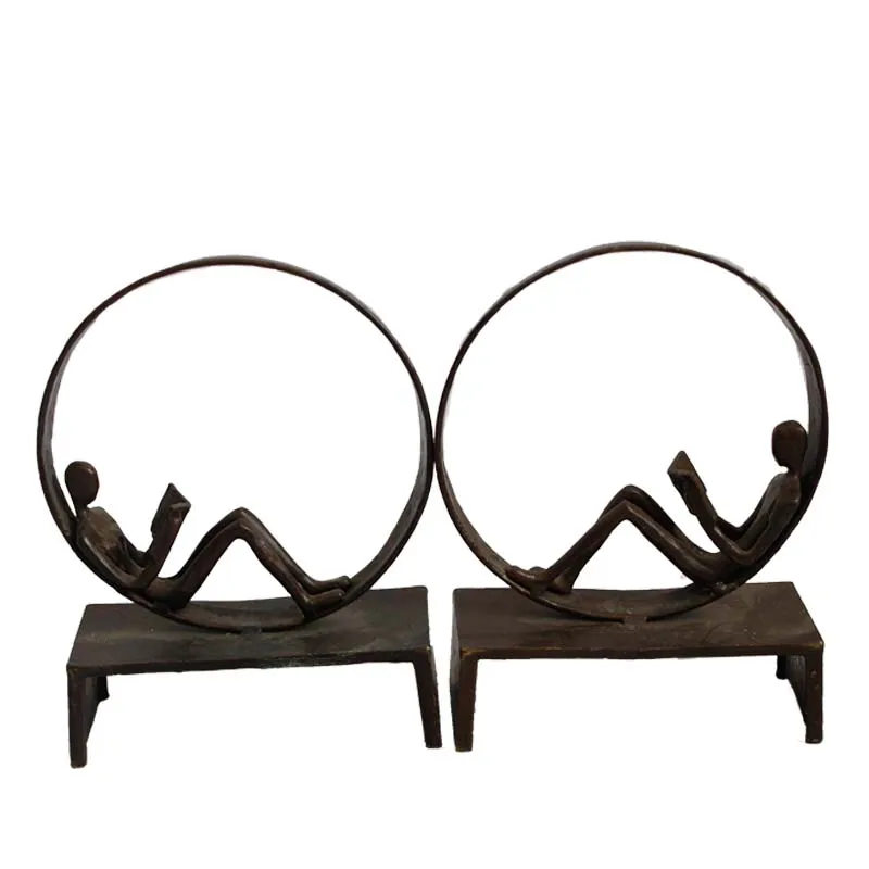 Custom Wholesale Modern Home Art Decoration Cast Iron Bookend Human