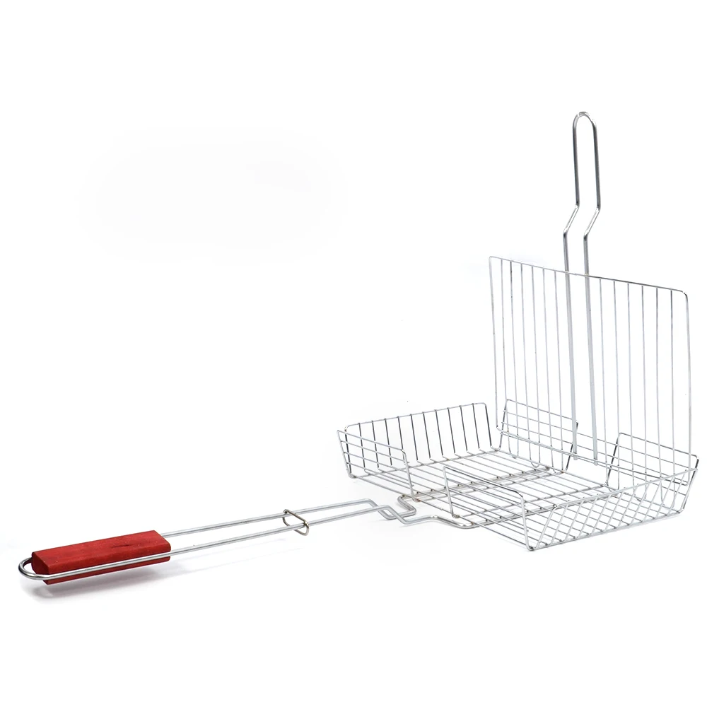 Iron Barbecue Bbq Grill Wire Mesh Net Fish Grill Checken Roaster Clip