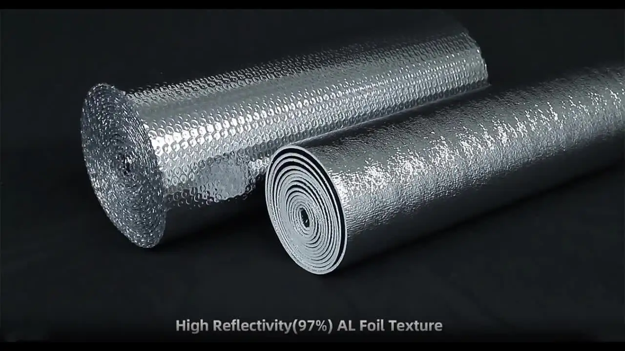 Heat-Resistant Insulated Foam Thermal Insulation Aluminum Thermal Roll for  Roofing Superior Heat Insulation Materials, image size:1280x720