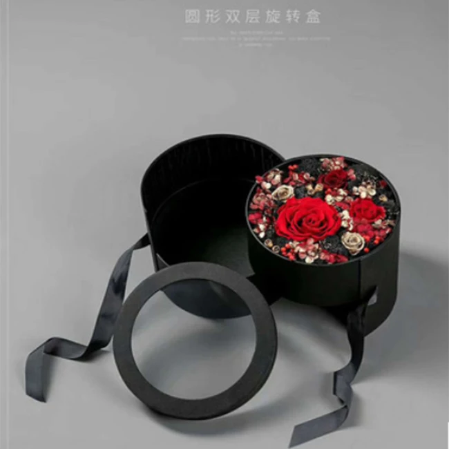 
Color Mini Hug Bouquet Velvet Round Hat Flower Box 