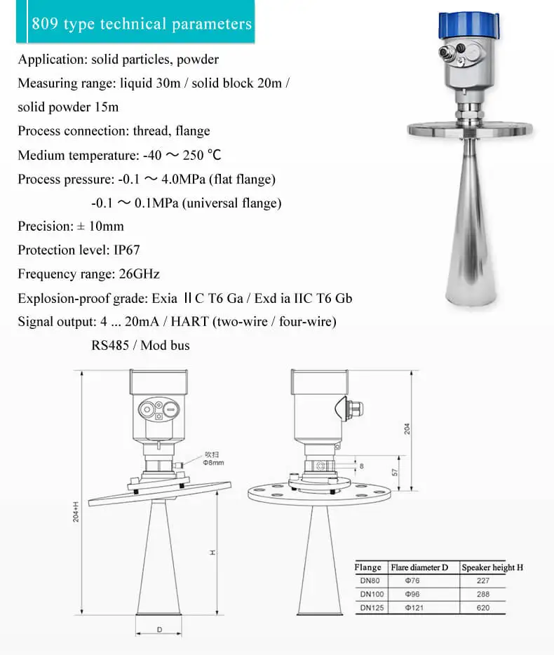 5M Radar Level Sensor Wireless Sensor For Diesel Fuel Tank For level measuring instruents