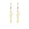 Diy Unique Accessories Jewelry Personalised Custom Any Text Name Drop Earrings 18K Gold Statement Ear Rings For Women