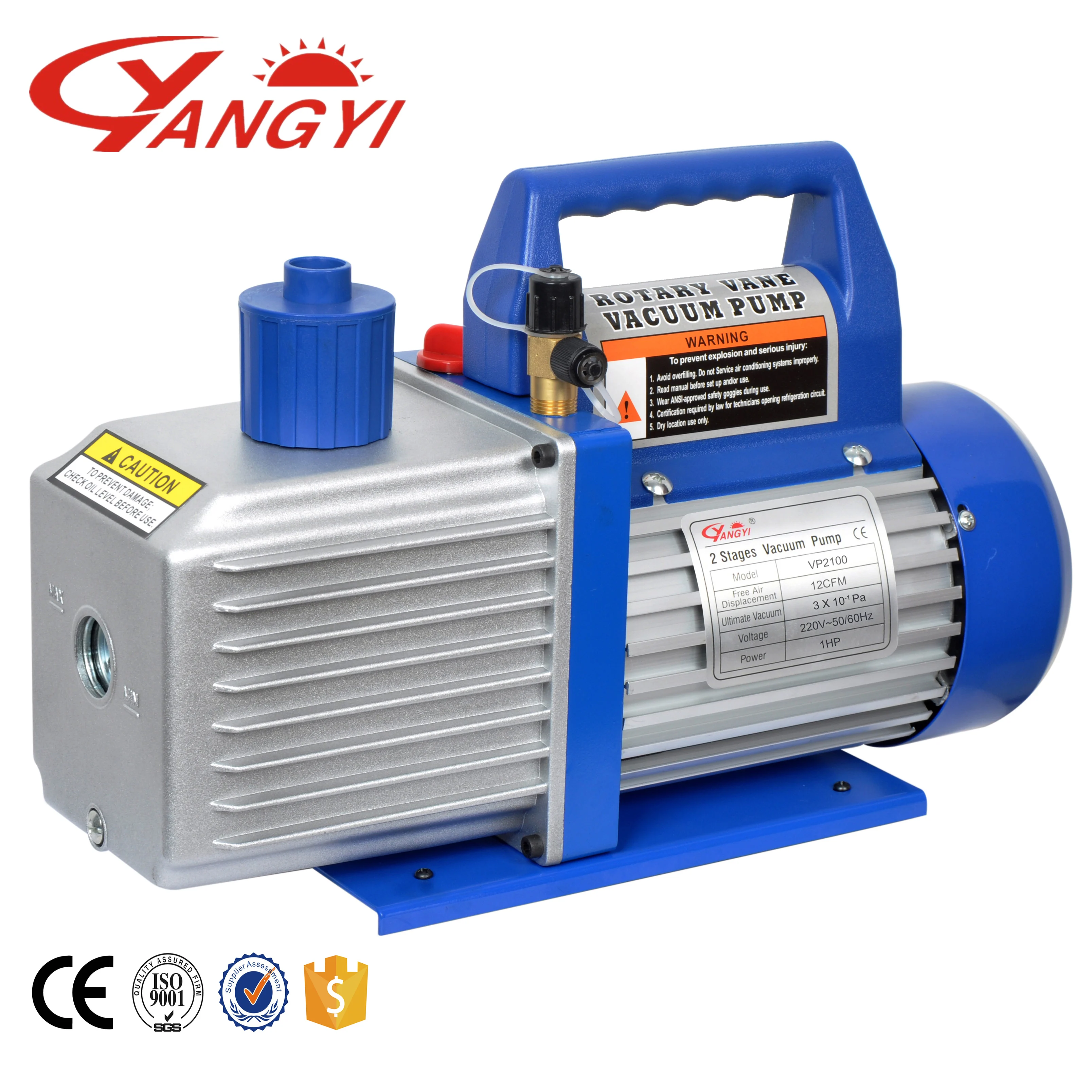 Portable Vp2100 12cfm 1hp Two Stage Refrigerant Rotary Vane Vacuum Pump
