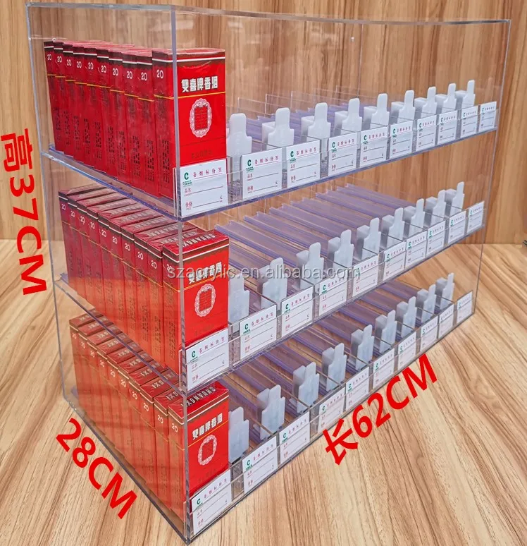 Factory Custom With Push Divider Acrylic Cigarettes Display Rack Buy