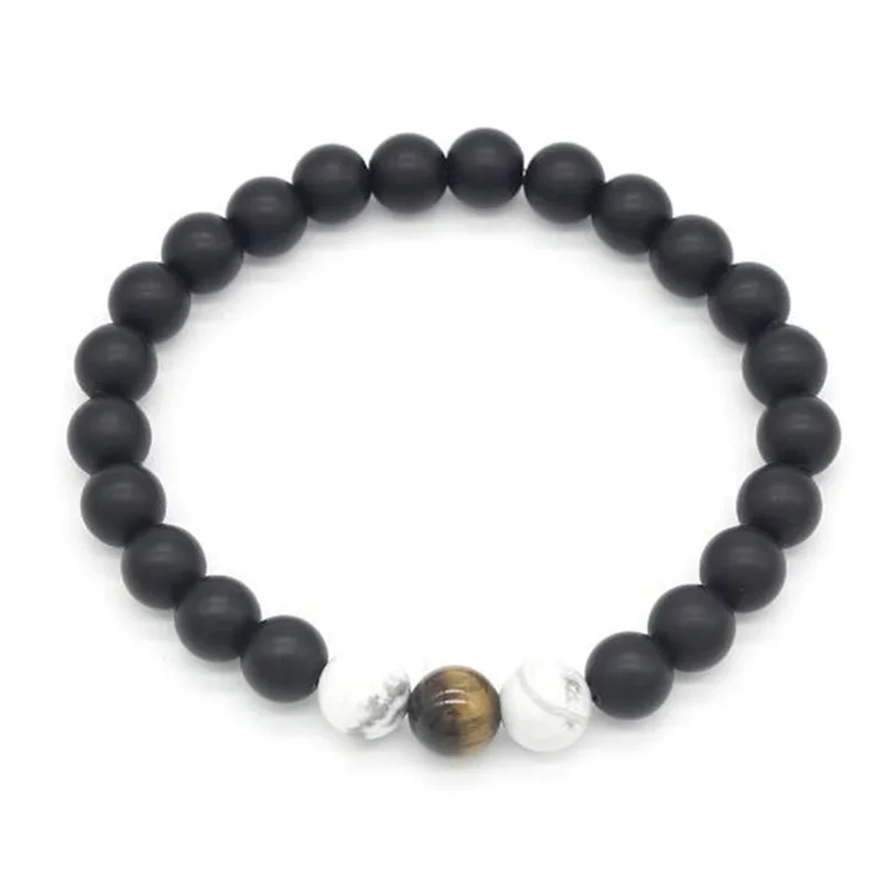 Custom OEM matte agate natural beads bracelet for man