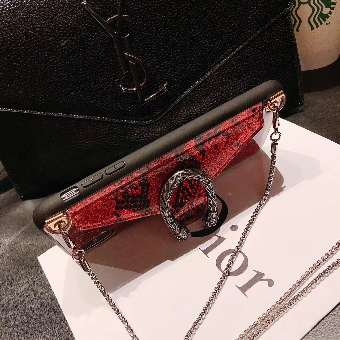 Luxury Designer Snake Skin Lanyard Crossbody Cell Phone ...