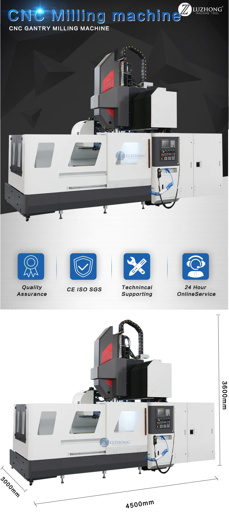 5 Axis Gmc2016 Gantry Cnc Vertical Machining Center Fanuc - Buy 5 Axis ...