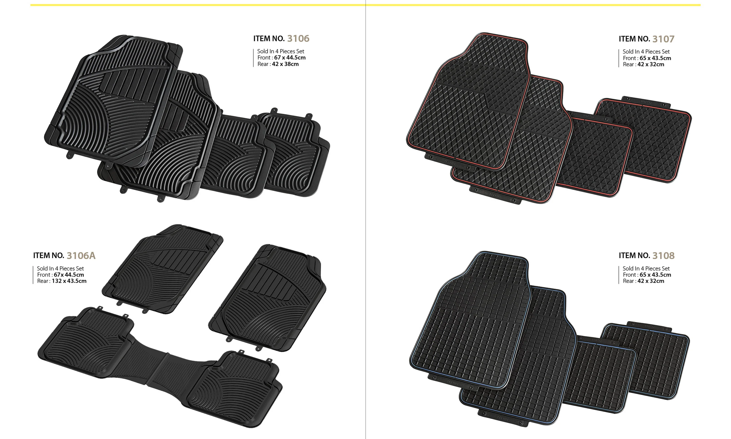 Universal Swift Non Slip Custom Fit Front Vinyl Car Floor Door Mats For