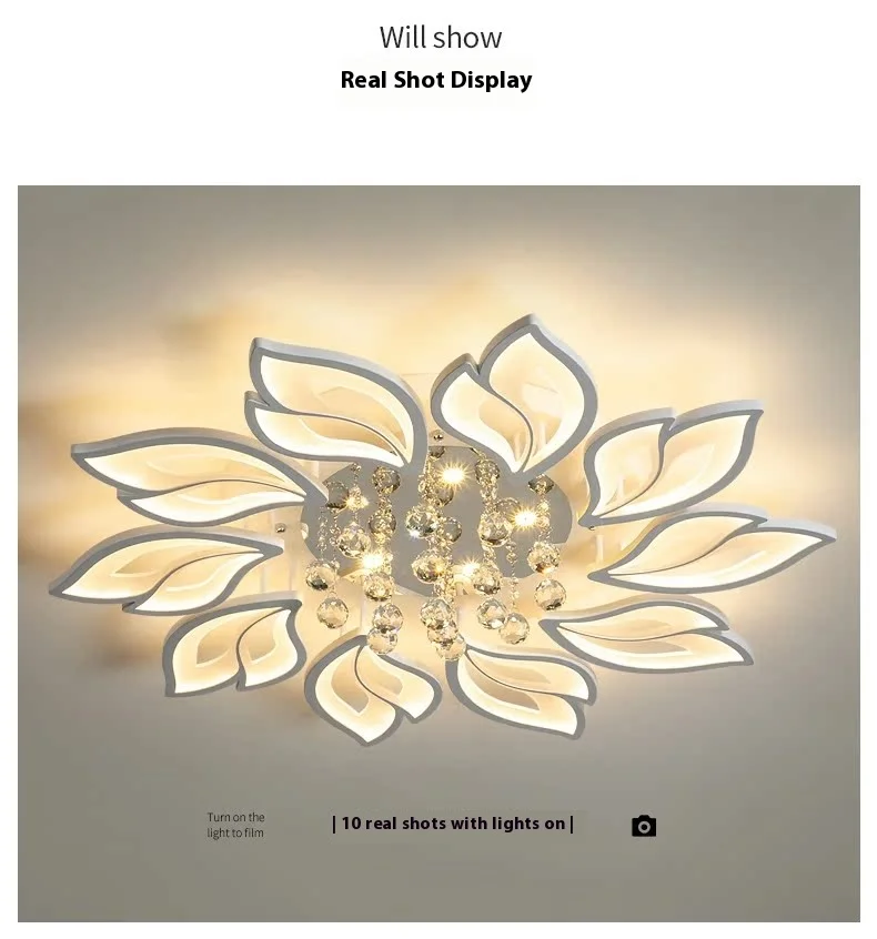 product modern led ceiling light for home living room aluminum chandelier with aluminum base-7