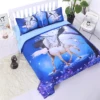 Beautiful White Unicorn 3d bedding set