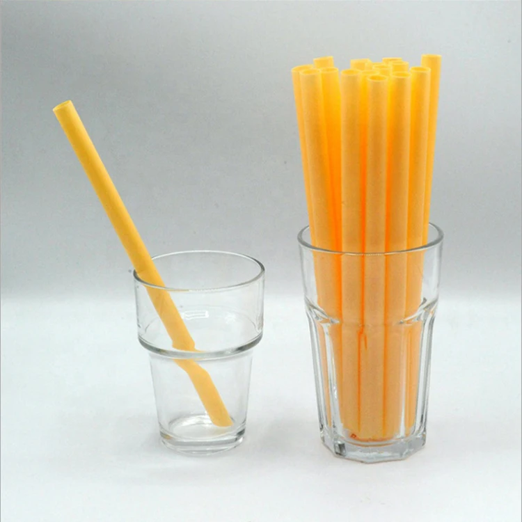 Customized Pla Bubble Tea Straw Biodegradable Wheat Drinking Straw Opp
