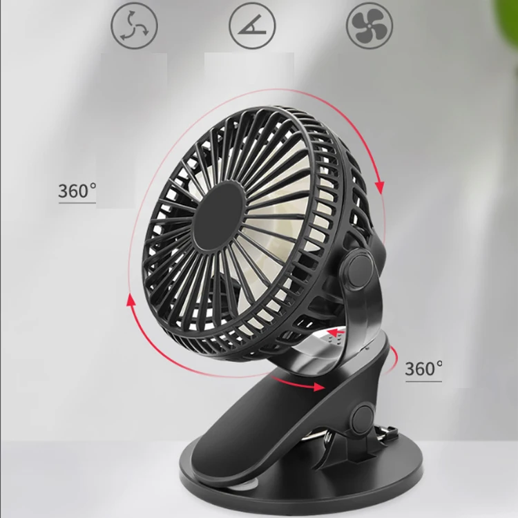 畅销亚马逊迷你电池风扇充电夹子风扇,便携式小电池供电 usb 夹子风扇