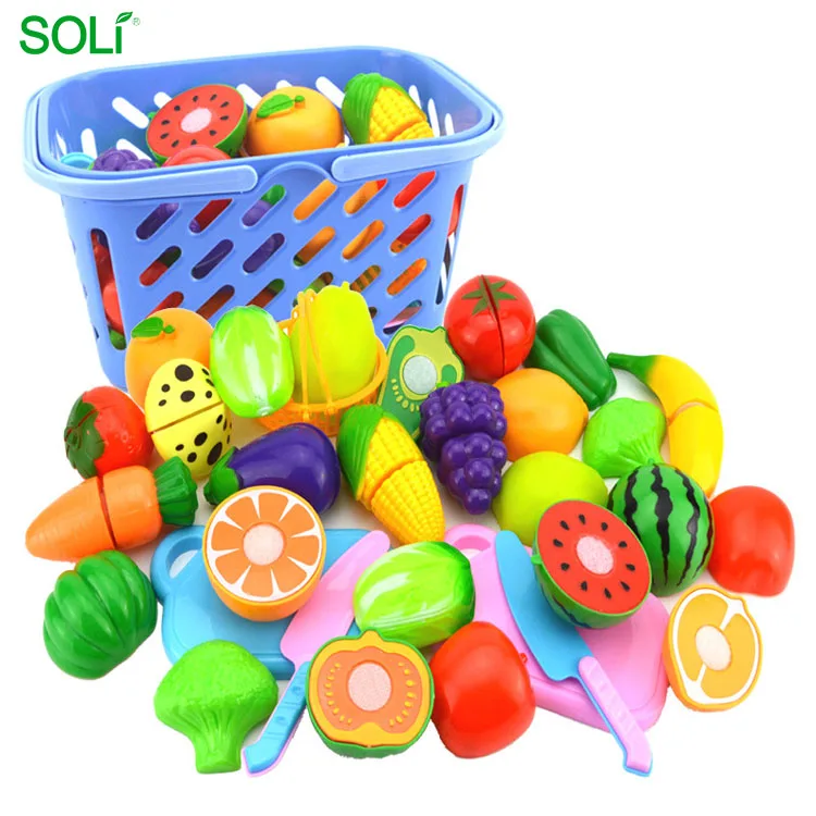 Factory Direct Sale Wooden Magnetic Kitchen Toy Cutting Fruit Vegetables Cooking Toy for Kids