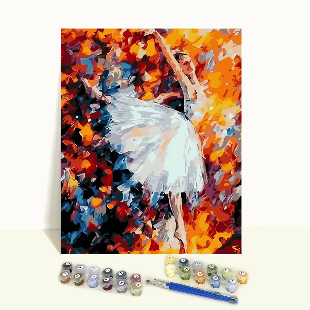 Impressionist Elegant Figure Kits Hand Crafts Ballerina Painting By - Buy Impressionist Diy Painting By Numbers For Adults,Unframed Paint By Number High Quality,Paint By Canvas Oil 50 X Product