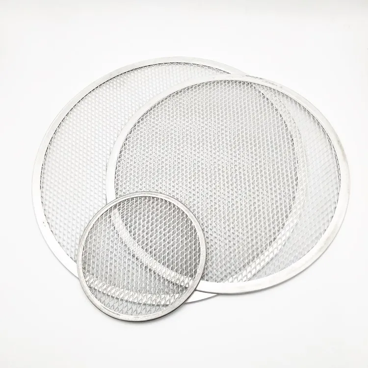 Food Grade Round Aluminium Cooking Pizza Tray Wire Mesh Screen - Buy ...