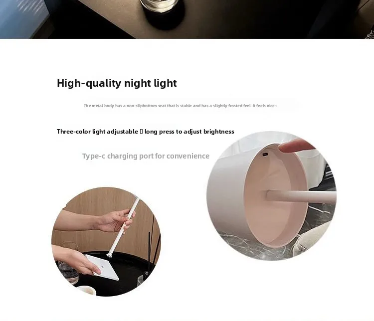 Cross-Border High-Leg ChargingABSTable lamp, bedroom, study, night light, bedside decorations, touch-sensitive