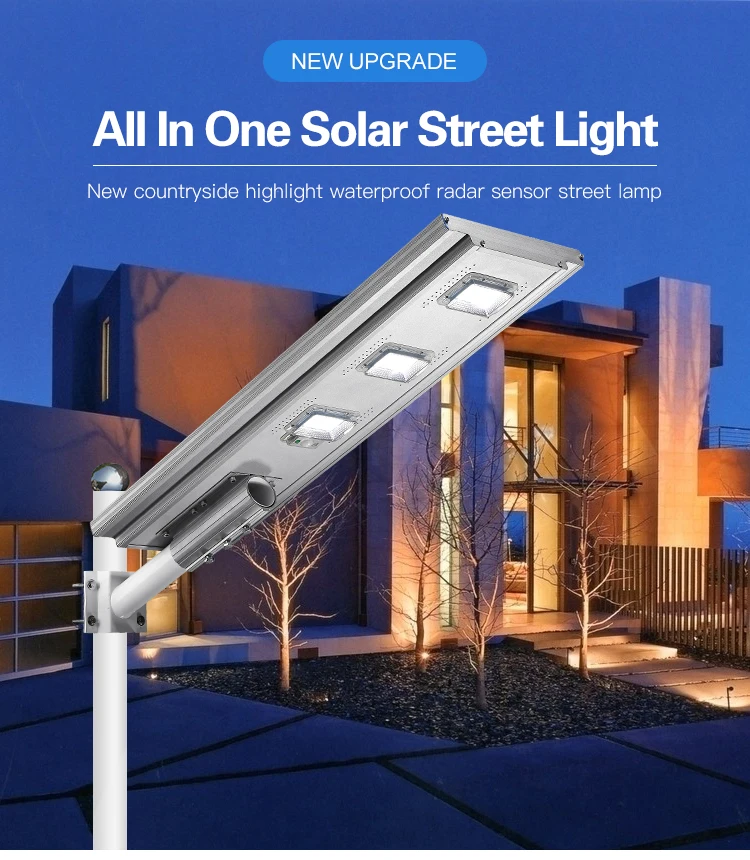 High performance outdoor waterproof ip65 300watt all in one aluminum solar led streetlight