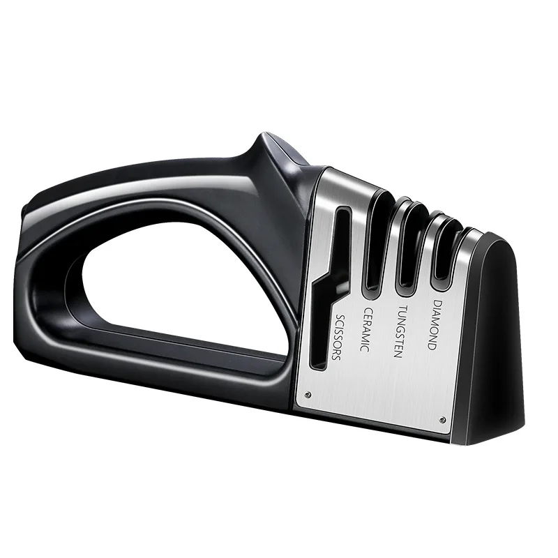 
Wholesale professional manual 4-Stage Knife Sharpener for Kitchen Knives with Stainless Steel Ceramic Diamond Blade 