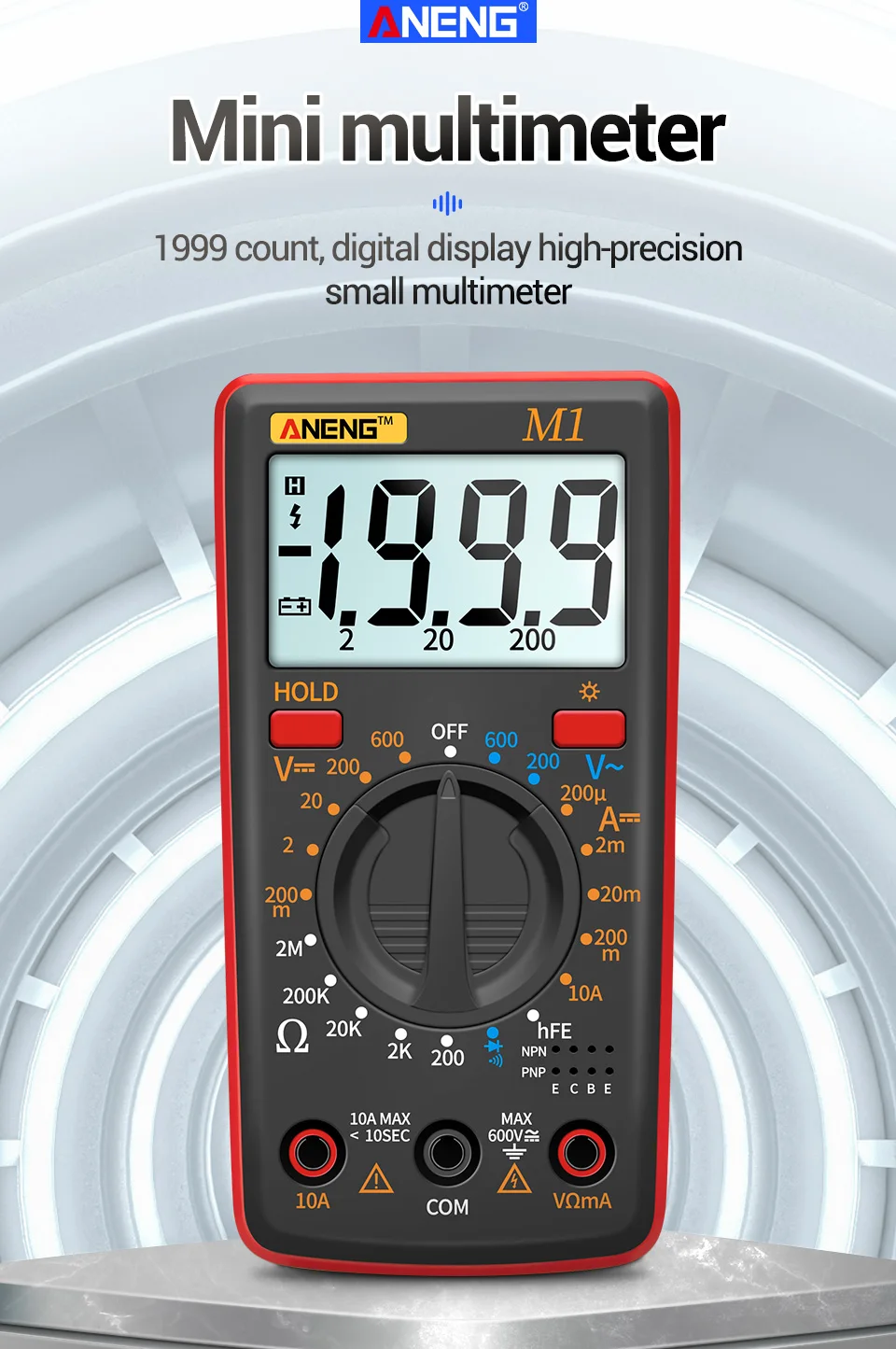 ANENG M1 Kỹ Thuật Số Vạn Năng EsrMeter Multimetro Tester True Rms Multimeter Kỹ Thuật Số Xét Nghiệm Đa Meter Richmeters Dmm 400a 10A