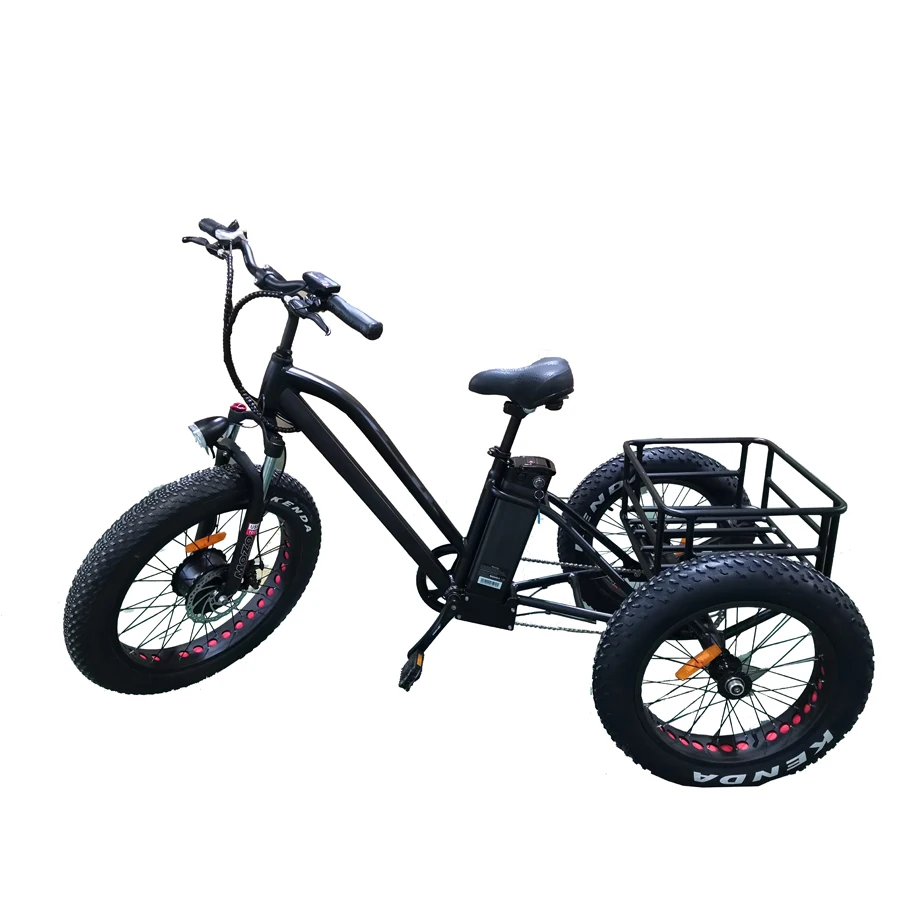 折叠货物三轮车电动自行车 3 轮成人与踏板辅助