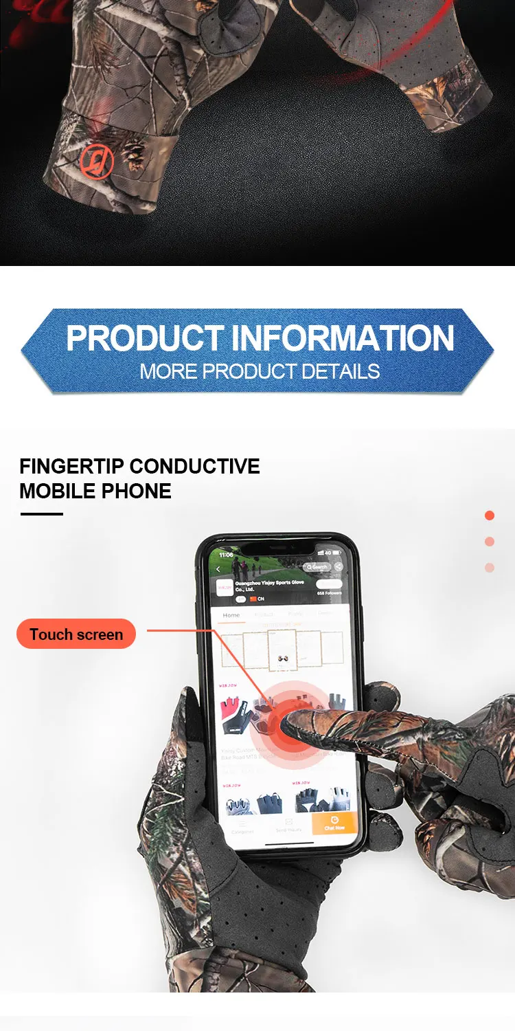 2021 Best Outdoor Touchscreen Camo Hunting Gloves Manufacturer Buy