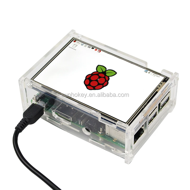 raspberry pi 4 affichage 3.5 pouces tft écran tactile 480*320 lcd boîte de  boîtier en acrylique pour framboise pi 3 modèle b 3b plus