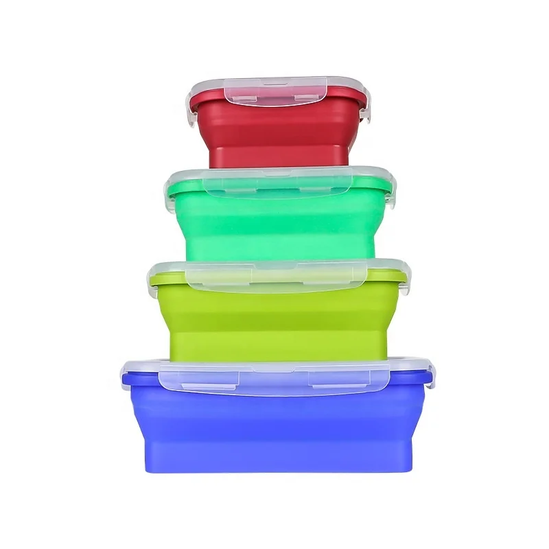 portable silicone food storage bowls flexible silicone camping bowl