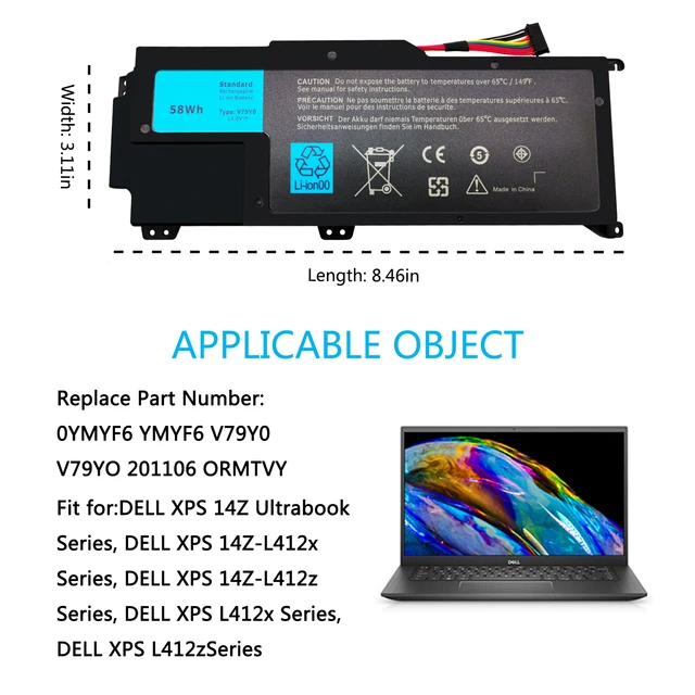 Rechargeable 14 8v 58wh V79y0 For Dell Xps 14z 14z L412x 14z L412z V79yo Ymyf6 0ymyf6 Original Laptop Battery Buy V79y0 For Dell Laptop Battery Rechargeable Laptop Battery Original Laptop Battery Product On Alibaba Com