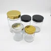 Whosale Round Golden Airtight Glass Honey Bottle Jar Metal Lug Lid Cap