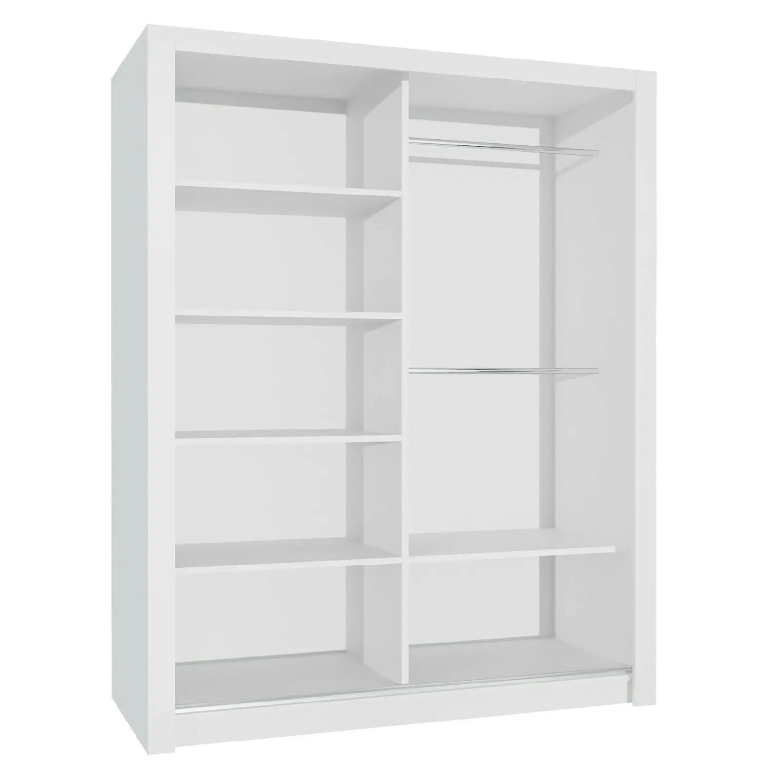 Modern Bedroom Mirror Sliding Door Wardrobes Large W/ Led Light 2 Doors