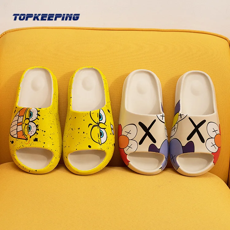 
1E0012 Happy China Summer Man And Women Unisex Cartoon Elmo Yezzy Slides 