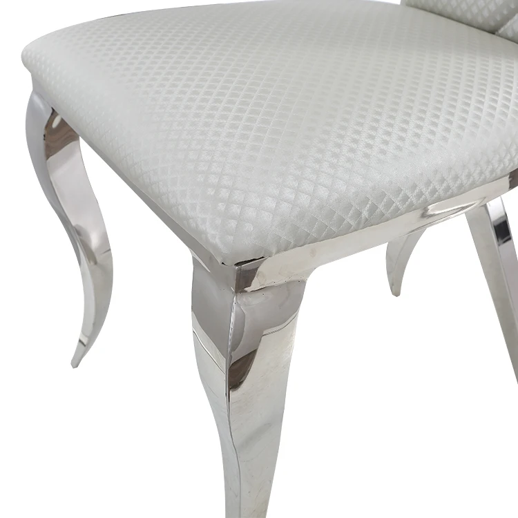 New arrival stainless steel dining chair luxury high back leather chair used event wedding banquet decor chairs for sale