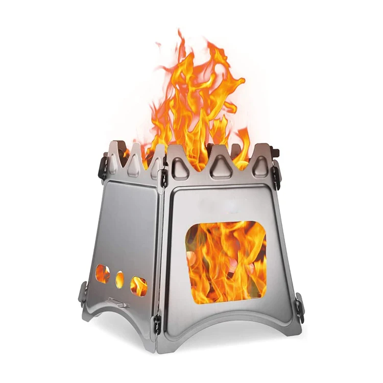 camping hiking bbq tool pellet wood burning stove portable