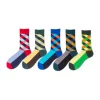 Fashion square pattern man colorful dress socks, custom made colorful basketball happy socks men