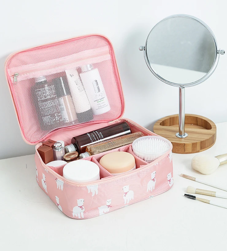 Cute Small Square Travel Makeup Cosmetic Waterproof Mini Toiletry Bag ...