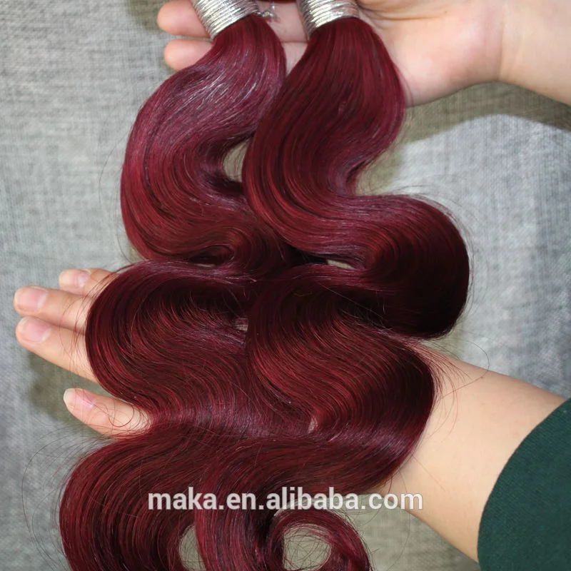red human hair extensions