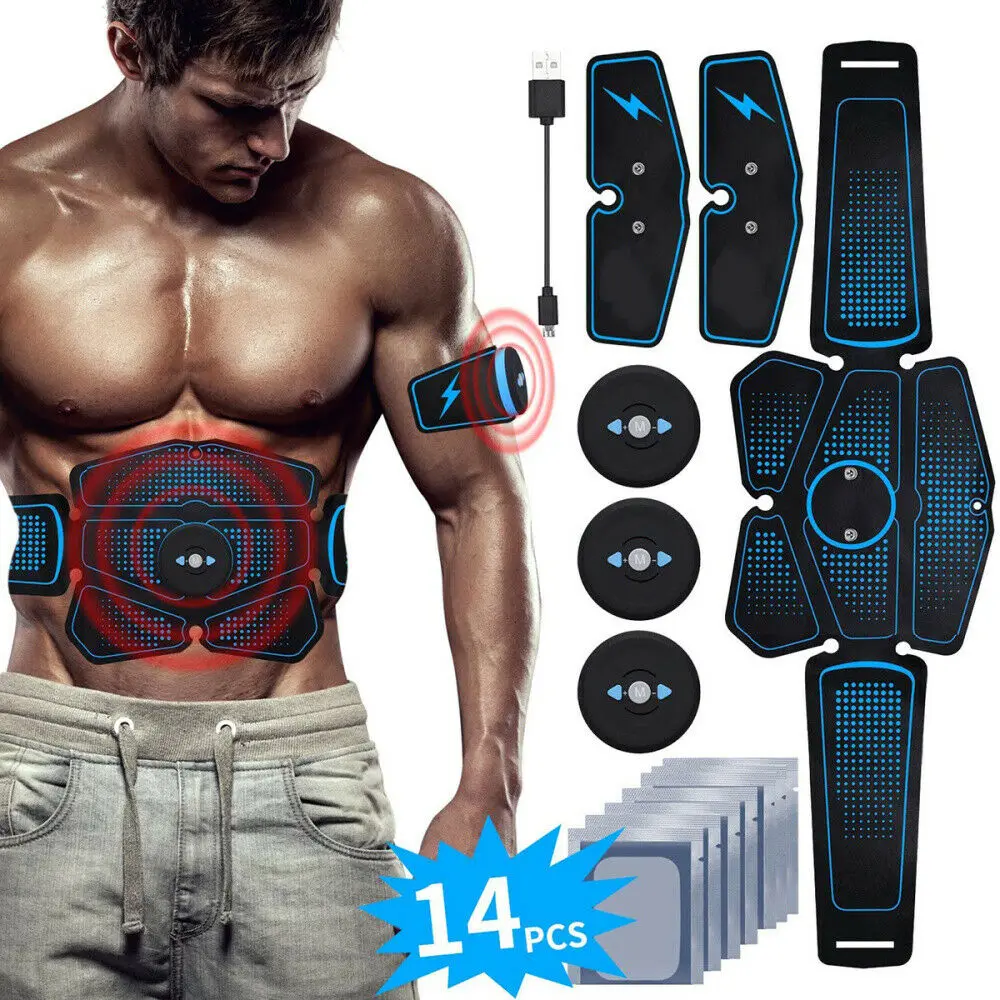 Abs Abdominal Muscle Trainer Ems Stimulator Toning Belt Smart Fit