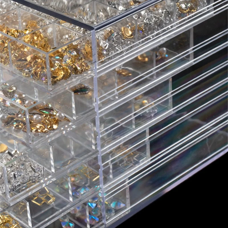 Plastic Compartment Nail Box Nail Art Decorative Storage Box 120 Cells