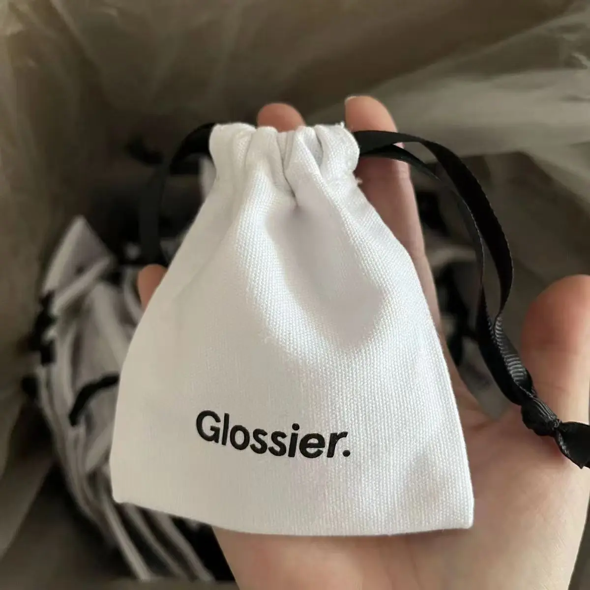 Custom Size Logo White Small Perfume Jewelry Drawstring Bag Luxury ...