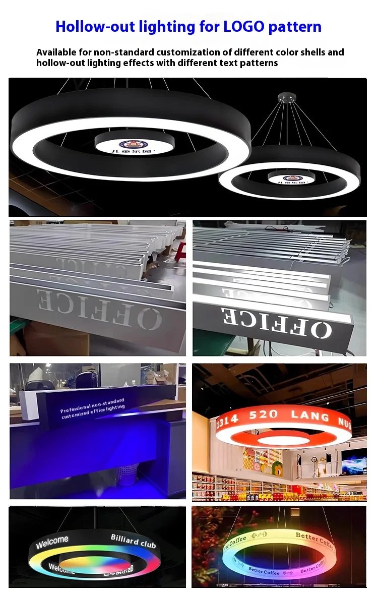 product circular pendant light for billiard hall qingba boxing gym dance studio front desk logo light chandeliers pendant lights-20