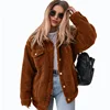 2020pink gray brown color female winter apparel long sleeve pocket button closure jacket design ladies overcoat