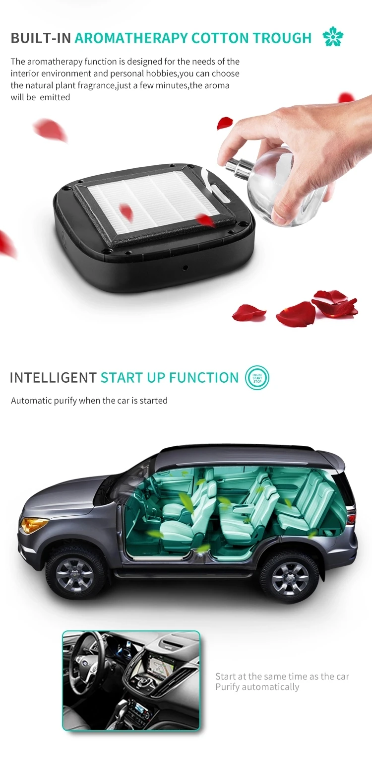 2020 best selling Car Mini Portable Air Purifier Vehicle Mini Air Purifier Ionizer For Car